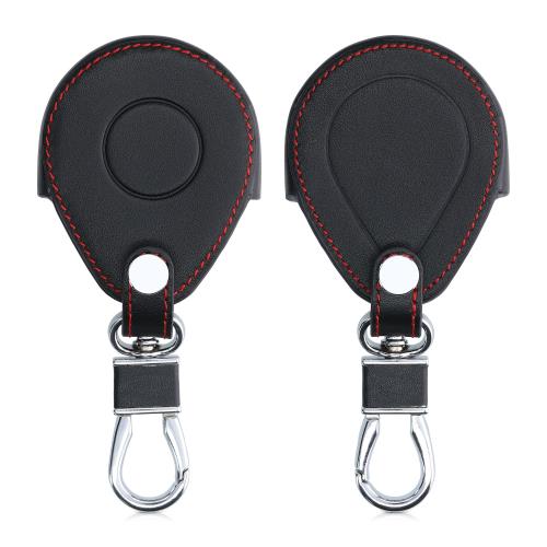 kwmobile カーキー 保護カバー 対応: Harley Davidson オートバイのキー - スマートキー キーケース 鍵ケース PUレザー - 黒色 / 赤色
