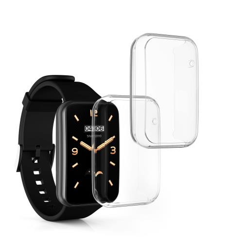 Rakuten - kwmobile 2x ケース 対応: Xiaomi Mi Band 7 Pro カバー - フルカバー シリコン 耐衝撃 全体保護 透明