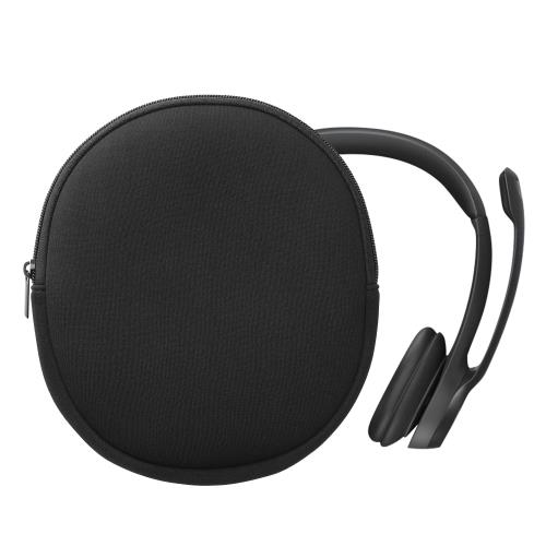 kwmobile 対応: Logitech H390 ケース - ヘッドセット 耐衝撃 ネオプレン 21.5 x 16 cm 黒色