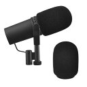 kwmobile ウインドスクリーン 対応: Shure SM7B / SM27 / PGA27 マイクカバー - マイク スポンジ 風防 黒色