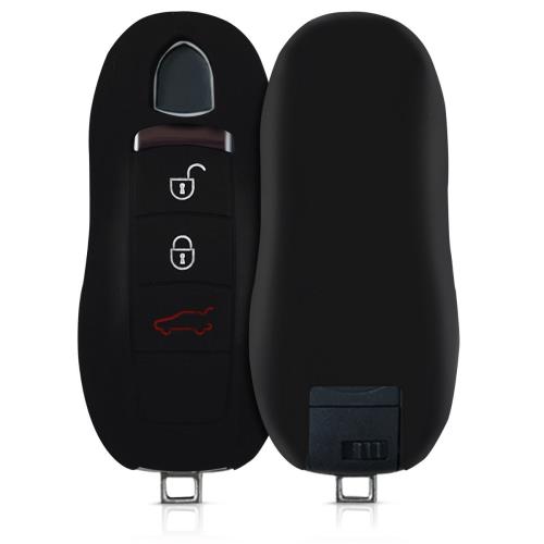 kwmobile 対応: Porsche 3-ボタン 車のキー (Keyless 対応機種のみ) ケース - シリコン キーケース 落..
