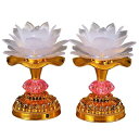 RAYWILL 蓮花 仏花 蓮の花 仏具 ロータス 蓮 造花 LED 7色変化 2個セット 2WAY給電対応 はすはな 仏壇 仏具 仏前 法事 法要 お盆 命日...