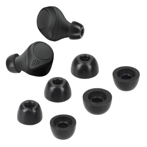kwmobile 6x 対応: Jabra Elite 75t /65t / Active イヤーピース - 交換用 イヤーチップ パッド S/M/Lサイズ 黒色