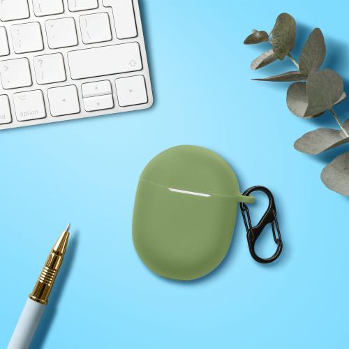 kwmobile イヤホンケース 対応: Google Pixel Buds A Series ケース - ワイヤレスイヤホン シリコン 落下防止 パステルグリーン