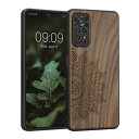 kwmobile スマホケース 対応: Xiaomi Redmi Note 11 Pro/Note 11 Pro (5G) / Note 12 Pro (4G) ケース - 携帯ケース TPUバンパー ナチュラル 木製 ライジングサンデザイン