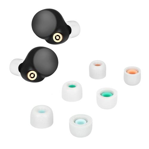 kwmobile 6x 対応: Sony WF-1000XM4 イヤーピース - 交換用 イヤーチップ パッド S/M/Lサイズ 白色
