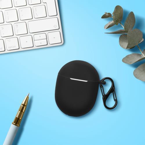 kwmobile イヤホンケース 対応: Google Pixel Buds A Series ケース - ワイヤレスイヤホン シリコン 落下防止 黒色