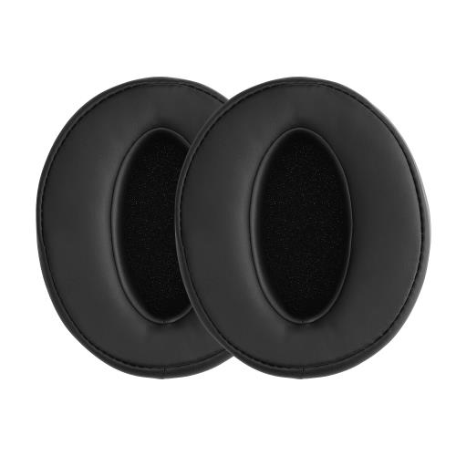 kwmobile 2x ヘッドホンカバー 対応: Sennheiser HD400S / HD450SE / HD458BT 交換用イヤーパッド - クッション PUレザー 黒色