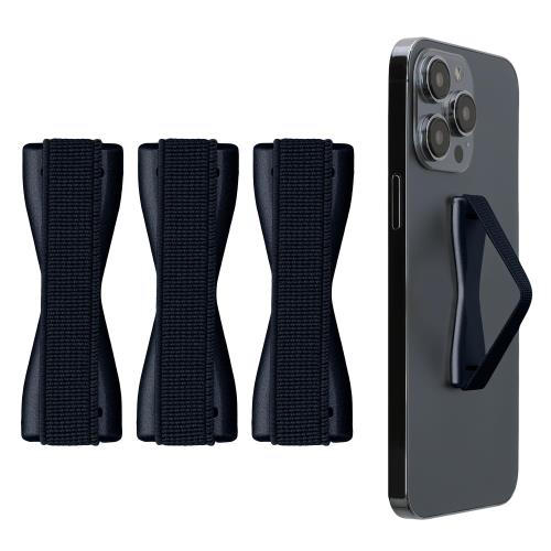 kwmobile 3x スマートフォン フィンガーホルダー 対応: iPhone Galaxy AQUOS など - 片手 ゴムバンド ..