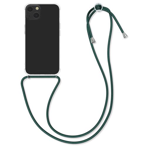 kwmobile スマホショルダー 対応: Apple iPhone 13 ケース - ショルダー クリア TPU カバー ストラップ付き - 肩掛け 首掛け 耐衝撃