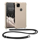kwmobile スマホショルダー 対応: Google Pixel 4a ケース - TPU カバー 肩掛け ストラップ付き クリーム