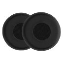 kwmobile 2x ヘッドホンカバー 対応: Jabra Evolve 2 75 交換用イヤーパッド - クッション PUレザー 黒色