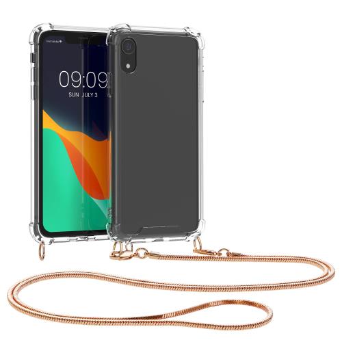 Rakuten - kwmobile スマホショルダー 対応: Apple iPhone XR ケース - ショルダー クリア TPU カバー ストラップ付き - 肩掛け 首掛け 耐衝撃