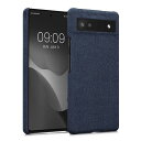 kwmobile 対応: Google Pixel 6a ケース - 布 スマホケース ファブリック カバー 紺色