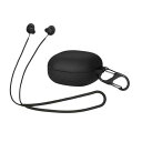 kwmobile ケース 2in1セット 対応: Samsung Galaxy Buds2 Pro ケース ストラップ - シリコン 落下防止 ケースカバー黒色...