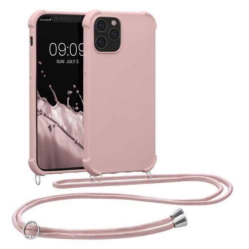 Rakuten - kwmobile スマホショルダー 対応: Apple iPhone 12 / iPhone 12 Pro ケース - TPU カバー 肩掛け ストラップ付き パール