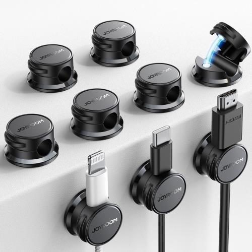 マグネット式 9個セットケーブルホルダー Joyroom ケーブルクリップ 配線止め 配線整理 ケーブルスムーズ調整可能 デスク周り コードクリップ コードホルダー 貼り付け 強力粘着 USB配線収納 卓上 デスク 机 壁 車 ナイトテーブル すっきり USB-Cケーブル固定 type-c