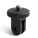HSU アルミ変換アダプター ミニ三脚マウント 1/4トライポッドアダプター GoPro用(GP規格)→カメラネジ(1/4規格)に変換 (ブラック)