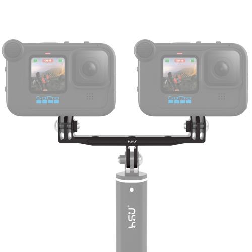 HSU Gopro ダブルマウントアダプター アルミ製 デュアル マウント アクションカメラ アクセサリー GoPr..