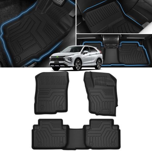 Cartist 三菱 エクリプスクロス GK系 フロアマット GK1W GK9W型 3Dフロアマット カーマット セカンドマット Eclipse Cross 2018年～現行 防水マット 滑り防止 耐汚れ TPE素材 カスタムパーツ 車種専用設計 取付簡単 アクセサリー カー用品 3PCSセット