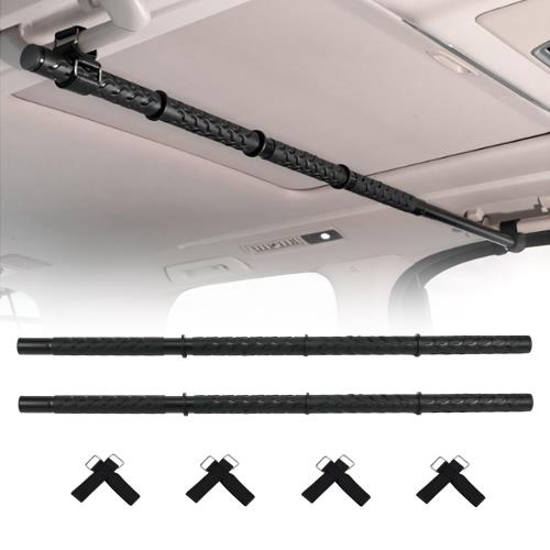 Jeyaic 車用ハンガーバー インテリアバー マルチグリップバー 、衣類ハンガー 釣り竿 スノーボード置き ロッドホルダー 多機能車載ポール、車内収納 伸縮可能な室内ア