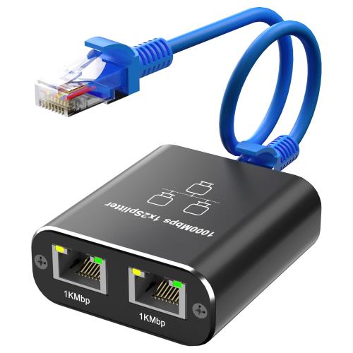 LAN 分配器 1入力2出力 1本のLANケーブル付き(1.5m) Movcle 高速1000Mbps イーサネットアダプタ LANケーブル 二股 2台同時使用 LAN 分岐 LANポート 増設 有線LAN ハブ 2ポートCat5/Cat5e/Cat6/Cat7/Cat8 対応 RJ45 ネットワーク 拡張 2台デバイス 共有 インターネットLANケー