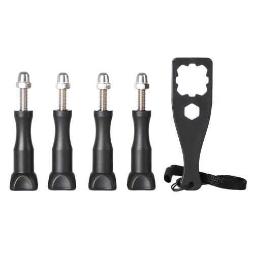 HSU gopro ネジ ゴープロ長い 親指長ねじスクリュー4本セット ナット・ レンチ付き Gopro ネジ マウント ほとんどのアクションカメラアクセサリに対応可