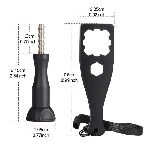 HSU gopro ネジ ゴープロ長い 親指長ねじスクリュー4本セット ナット・ レンチ付き Gopro ネジ マウント ほとんどのアクションカメラアクセサリに対応可