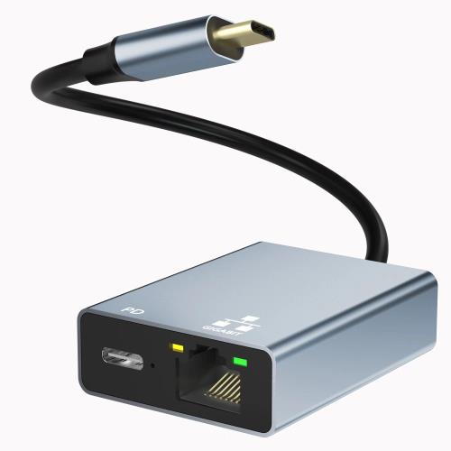 USB C LAN変換アダプター 2-IN-1 イーサネットアダプタ100W PD充電+RJ45 1Gbps有線LANアダプター 1000M..