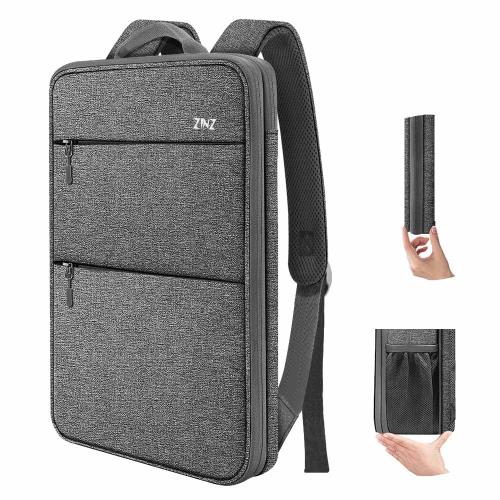[ZINZ] 超薄 拡張可能 15 15.6 16インチ PCバックパック ビジネスリュック USB充電ポート通勤 通学 旅行 パソコン バッグ, D01G01