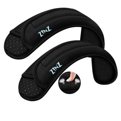 [ZINZ] 2-Pack バッグ、荷物バッグ、クロスボディ用の超厚クッション付きユニバーサルショルダーパッド、プラスロング＆滑り止め＆通気性,黒