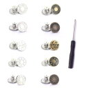 YINKE ジーンズ 調整ボタン 10個セット ジーンズボタン ジーンズにぴったりのボタンピン 金属ジーンズボタン 簡単取付け DIY 手作り 延長と縮小可能 専用ドライバー付き (こんしょく)