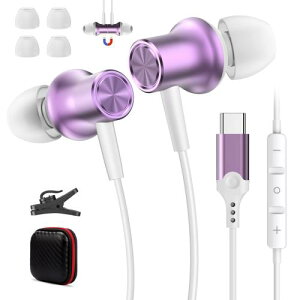 タイプc イヤホン 有線 マイク付き2024年新時流、金属外殻磁気設計カナル型 USB Type-Cイヤフォン HiFi音質 クリア通話 音量調節 対応OPPO Reno7A /i Phone 15 plus pro max /シャオミ13T Pro Redmi 12/Google Pixel 7a 通勤/仕事/ビジネス/ZOOM/Skype/ランニング用earpods u