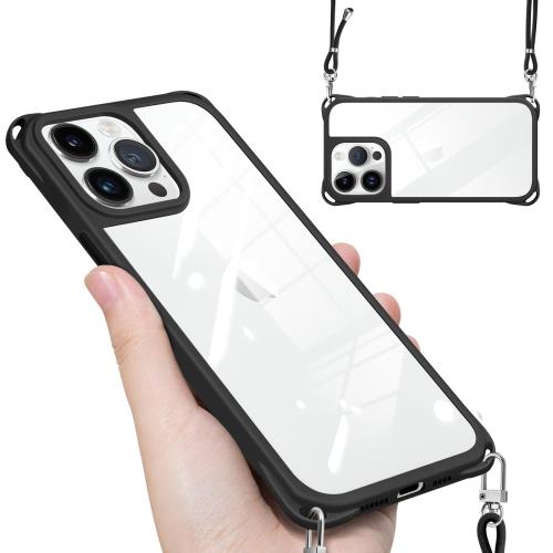 Rakuten - iPhone 14 Pro Max 用 ケース ショルダー ストラップ付き アイフォン14 Pro Max 用 カバー 縄掛け 肩掛け 斜めかけ クリア TPUバンパー 黄ばみなし iPhone14 Pro Max 用 スマホケース