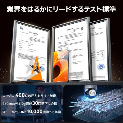 「米軍規格・宇宙航空材料」TORRAS iPhone 15 用 ガラスフィルム iPhone14Pro 用 ガラスフィルム 全面保護 浮き・気泡なし 強化極細黒縁 9H越え 貼り付け簡単 2枚 アイフォン14プロ・15用 フィルム GlassGo Ultra 3