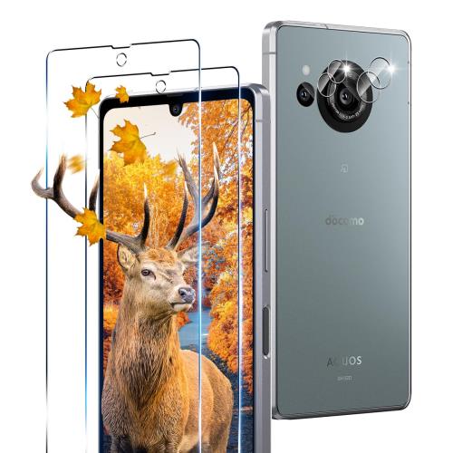 2+2枚セット 指紋認証対応 用 AQUOS R8 ガラスフィルム 2枚 AQUOS R8 SH-5 ...