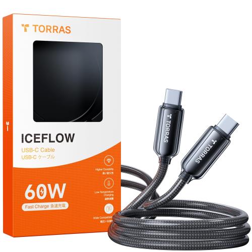 品質強化・超高耐久TORRAS USB タイプcケーブル 2m ナイロン編み 高耐久PVC被覆 ip...