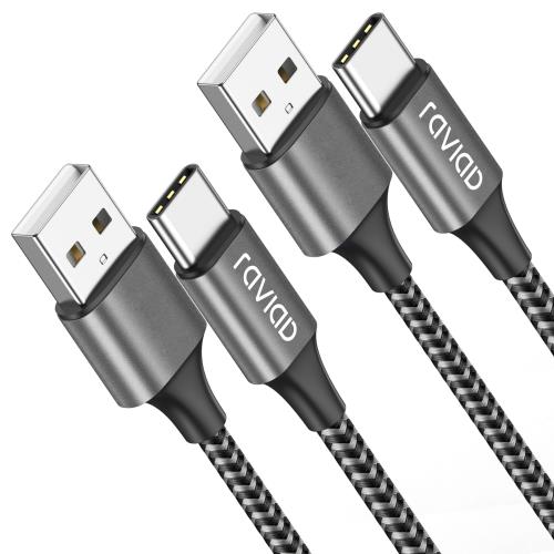 RAVIAD USB Type C ケーブル1m/2本セットタイプ C ケーブル 3A 急速充電 高速データ転送 高耐久ナイロ..