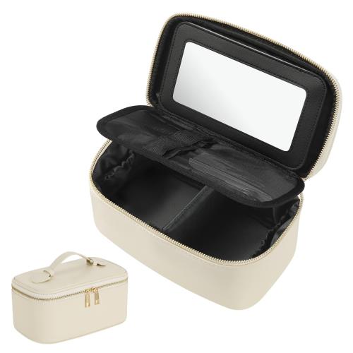 MoKo 化粧ポーチ 大容量収納 メイクポーチ 取り外せるミラ付き バニティータイプ コスメティックバッグ..