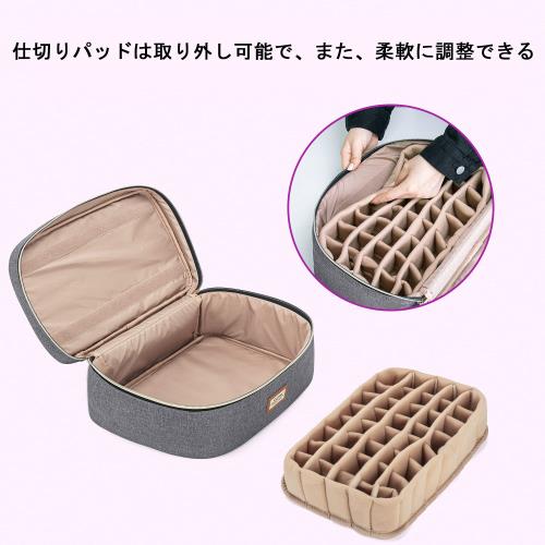 CURMIO アロマポーチ 精油ケース エッセンシャルオイル収納 40ボトル用(5-30ml) (バッグのみ) グレー