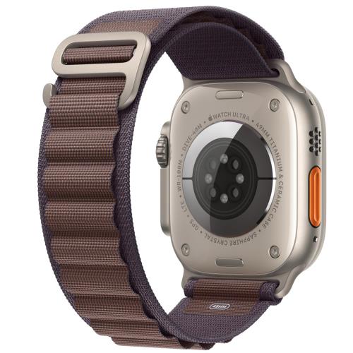 アルパインループ Apple Watch Ultra 49mm バンド シリコン 交換バベルト Apple Watch Series SE/9/8/7/6/5/4/3/2/1 38mm 40mm 41mm 42mm 44mm 45mm ナイロンメッシュ ベルト アップルウォッチ8 バンド 長さ調節 (49/45/42mm, ブラック)