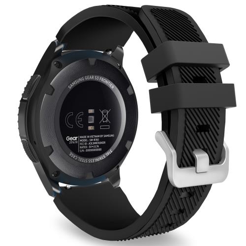 MoKoバンド Samsung Galaxy Watch 3 45mm/Gear S3 Frontier/Classic/Galaxy Watch 46mm/Huawei Watch GT2 Pro/GT 2e/GT 46mm/GT2 46mm/Ticwatch Pro 3 シリコンストラップ 22mmバンド対応 ブラック