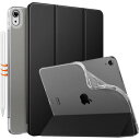 MoKo iPad Air 11インチ ケース(2024)/iPad Air5/4 10.9インチ ケース 11インチiPad Air(M2) iPad Air第5/4世代 10.9 カバー オートスリープ ApplePencilPro/第2世代ペアリング充電対応 三折スタンド PUレザー 裏地マイクロファイバー TPUバックケース 軽量 マット半透明 Bla(2)
