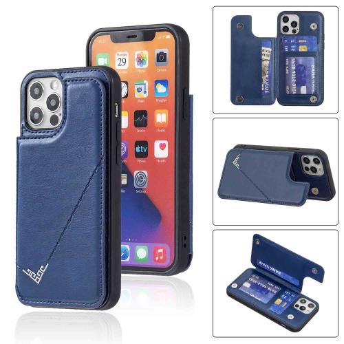 乐天商城 - Anrek新型 APPLE iPhone 13 Mini 5.4 inch (5.4インチ) 用 背面 カードケース 手帳型 ランヤード付 背面カバー (ネイビーブルー) アップル アイフォン13ミニ スマホケース サイドマグネット カード収納 横置き機能 PUレザー 財布型 携帯カバーiphone13mini BLUE