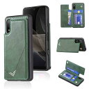 Anrek新型 SONY Xperia Ace II/docomo SO-41B 用 背面 カードケース 手帳型 ランヤード付 背面カバー (ダルグリーン) ソニー エクスペリア エース ドコモso41b スマホケース サイドマグネット カード収納 横置き機能 PUレザー 財布型 携帯カバーxperia aceii GREEN