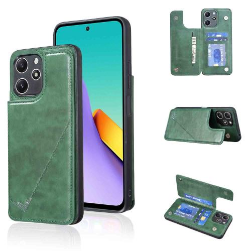 Anrek新型 XIAOMI Redmi 12 5G XIG03 用 背面 カードケース 手帳型 ランヤード付 背面カバー (ダルグリーン) シャオミ mi12 5G スマホケース サイドマグネット カード収納 横置き機能 PUレザー 財布型 携帯カバー シャオミ mi12 5G GREEN