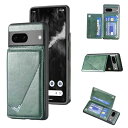 Anrek新型 Google Pixel 8 Pro docomo 用 背面 カードケース 手帳型 ランヤード付 背面カバー (ダルグリーン) グーグル ピクセル8プロ スマホケース サイドマグネット カード収納 横置き機能 PUレザー 財布型 携帯カバーpixel8pro GREEN