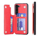 AnrekSAMSUNG Galaxy S23 / docomo SC-51D / au SCG19 用 ケース 手帳型 財布型 新型 防水 き 衝撃吸収 軽量 め 多機能 落下保護 手帳型 ケース(レッド)サムスンscg19 ギャラクシーs23 ドコモsc51d 高級 PU革 磁石吸着 ポケッ 片手操作背面 IC カード 収納 横置き機能 ケー