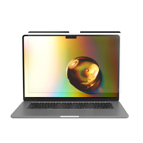 kwmobile 液晶保護フィルム マット ブルーライト保護 Apple Macbook Air 15 M3 2024 A3114対応 - ラップトップ 画面保護 磁石付き スクリーン保護