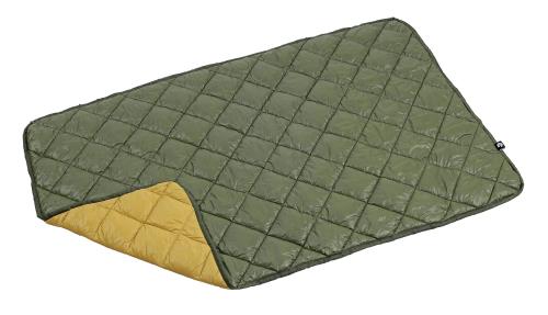 キャプテンスタッグ(CAPTAIN STAG) ダウン ひざ掛け ブランケット 防寒 CS ファイバーダウン ブランケット 丸洗い可能 収納バッグ付き 120×75cm モスグリーン×キャメル UM-1555